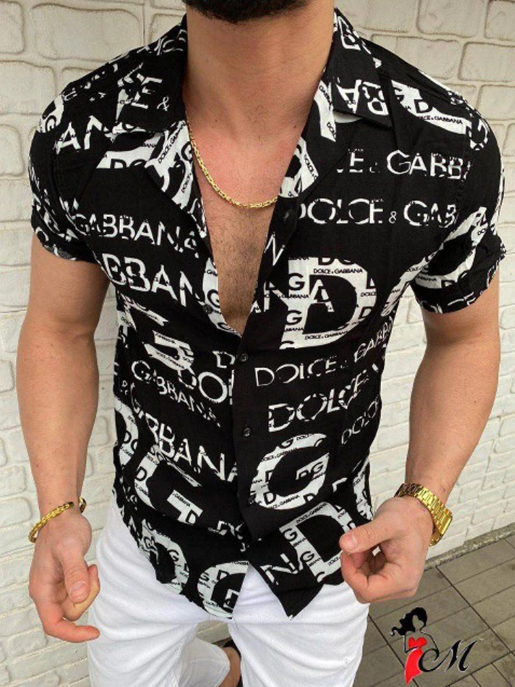 

Мужская Повседневная рубашка с лацканами на пуговицах, модная одежда, топ с цифровым принтом, деловая рубашка с изображением благородного м...