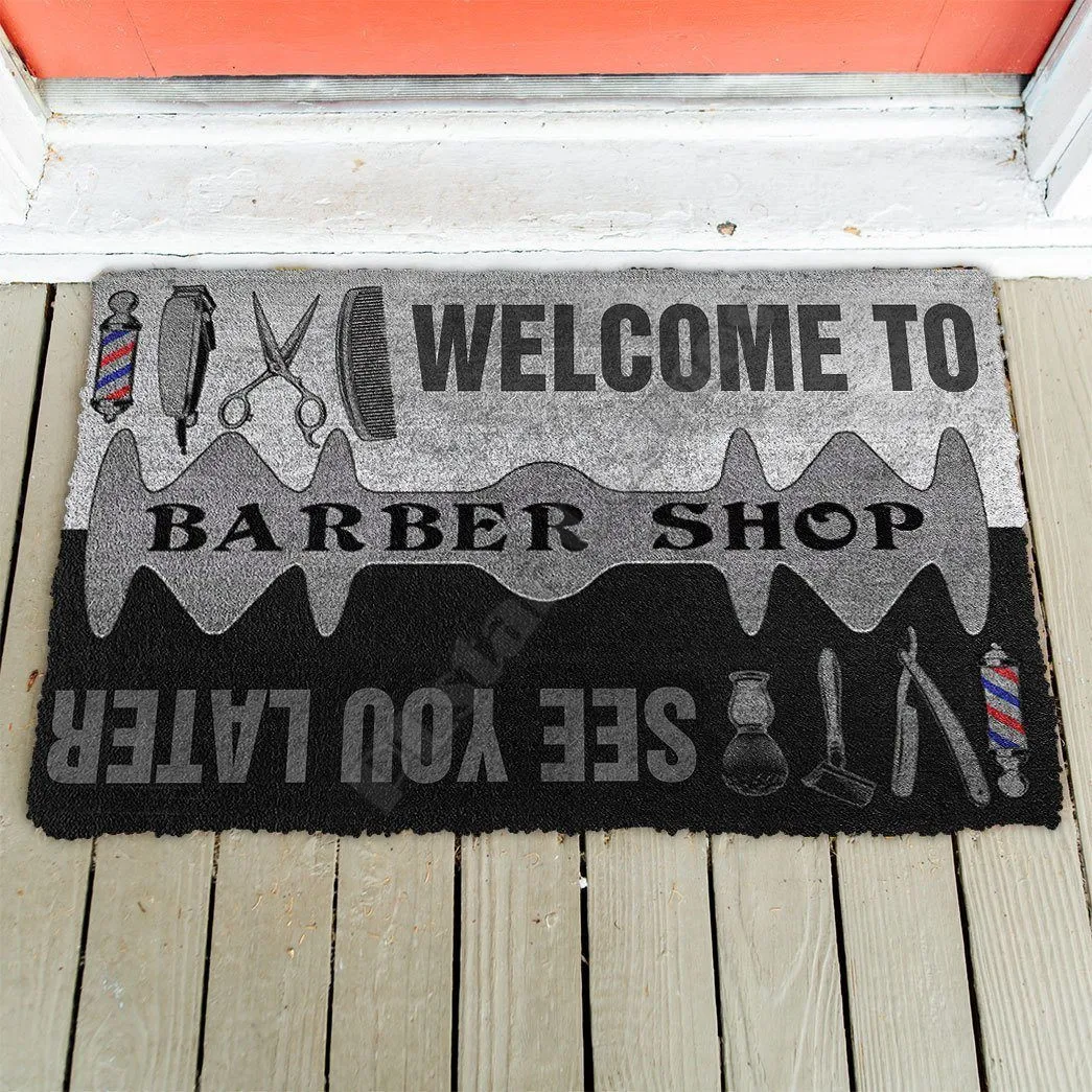 

Welcome To Barber Shop Doormat 3D Printed Special Version Doormat Door Floor Mats Carpet Decor Porch Doormat