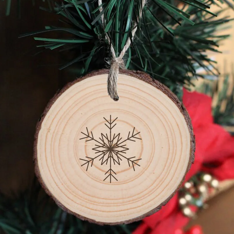 

Деревянные рождественские украшения в виде снежинок, рождественские украшения для дома, деревянные поделки в форме рождественских подарко...