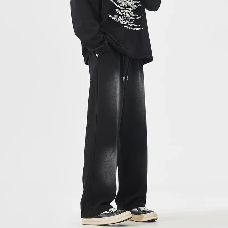 Корейские Модные Мужские Повседневные Спортивные Штаны Классические Черные