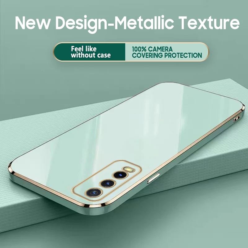 

For vivo Y20 case Luxury Electroplated Case For vivo V23 Y11 Y21 Y20S Y51 Y33S Y50 Y30 Y76 V20 V21 Y9S Y72 Y66 Y76S Y15S Cover