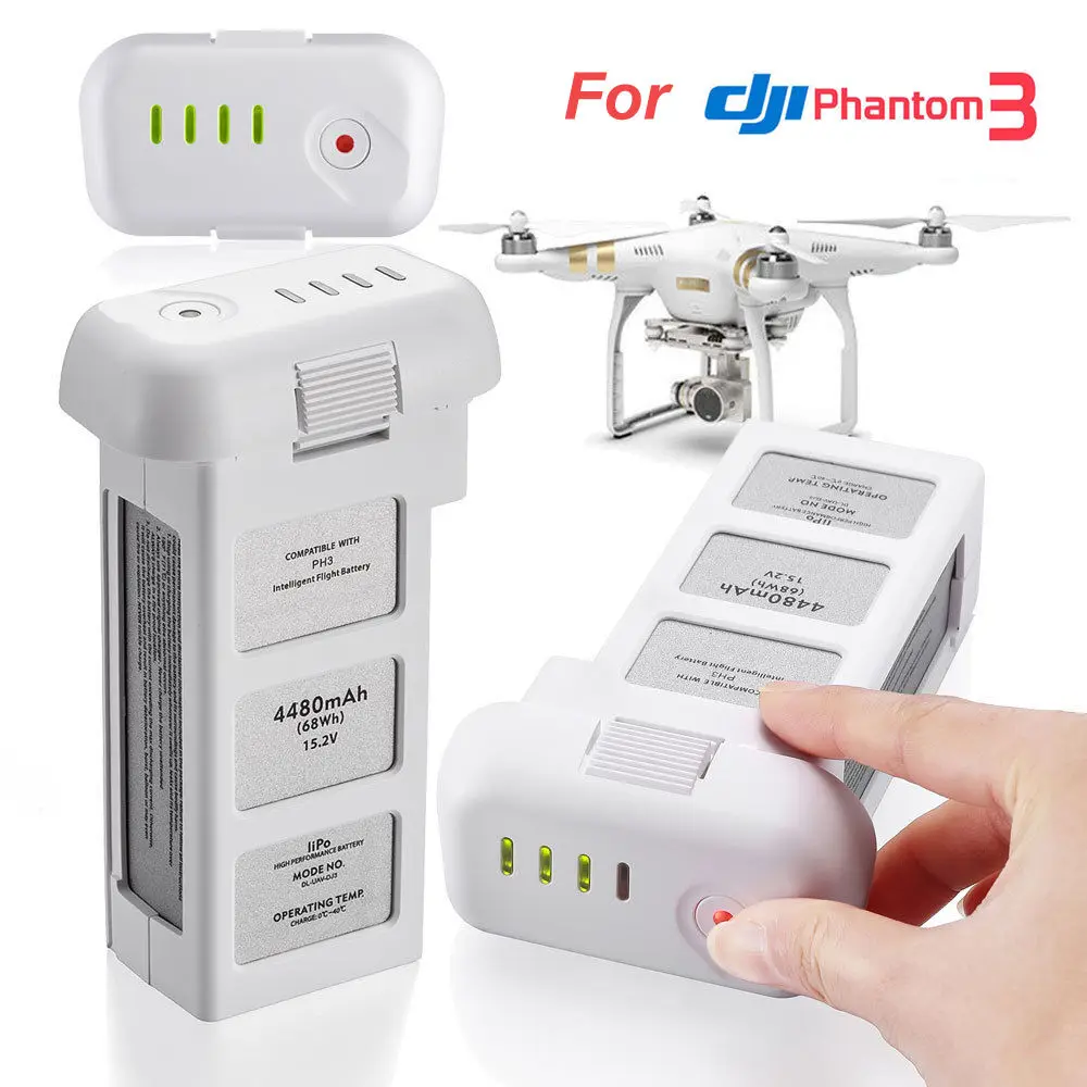 Аккумулятор Phantom 3, 15,2 в, 4480 мА · ч, интеллектуальная запасная батарея для DJI Phantom 3 Standard,DJI Phantom 3 Pro