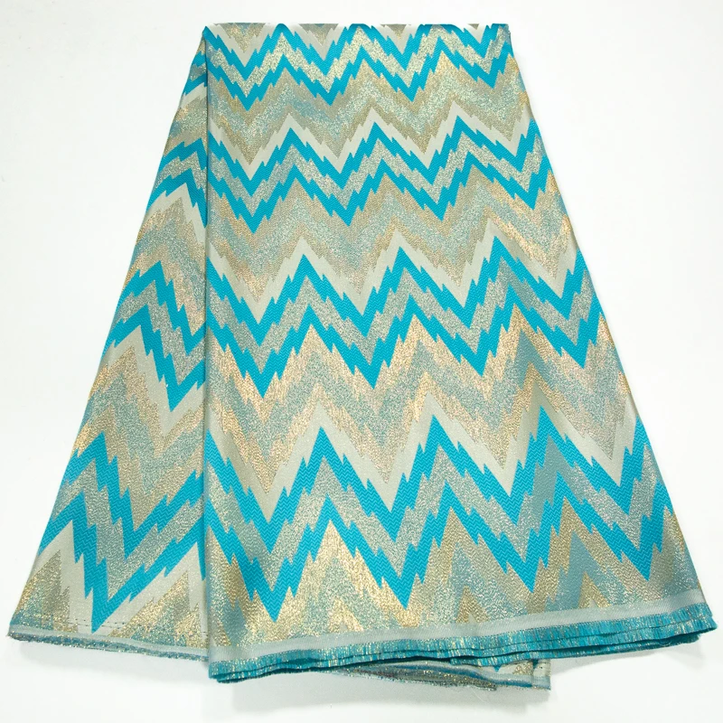 Новейшая нигерийская парчовая кружевная ткань 2023 Золотое Золото 5 ярдов