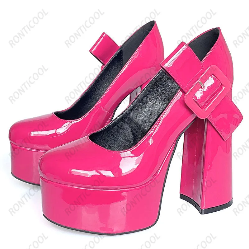 Ronticool/Новое поступление женские туфли-лодочки на платформе массивном каблуке с