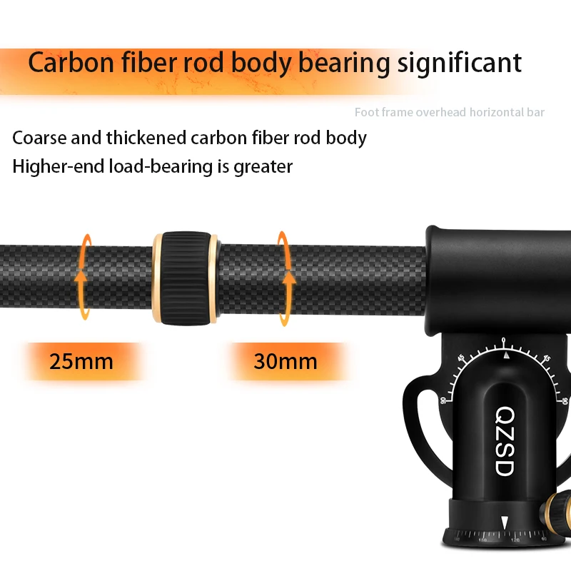 YT03C Carbon Fiber Center Pole with YT03 1/4 Screw Hole and 3/8 Screw Hole Aluminum Alloy Lateral Center Rod for DSLR Camera enlarge