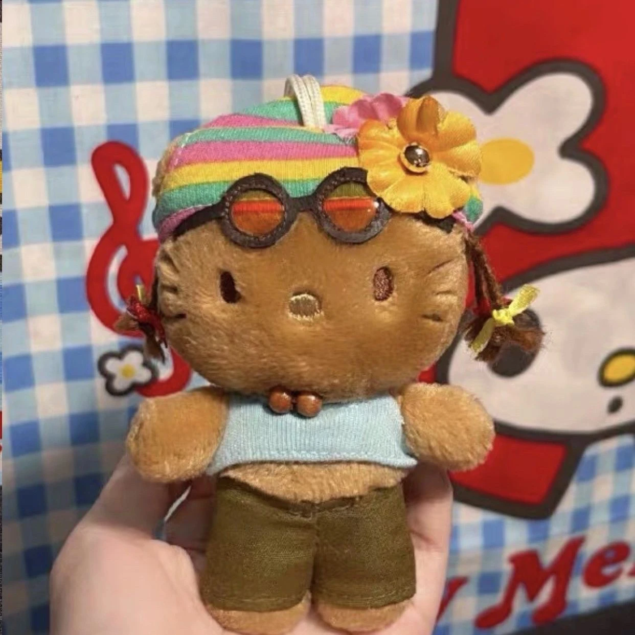 Маленькая оплетка черная кожа толстый гавайский костюм Hellokit милая кукла Hello с