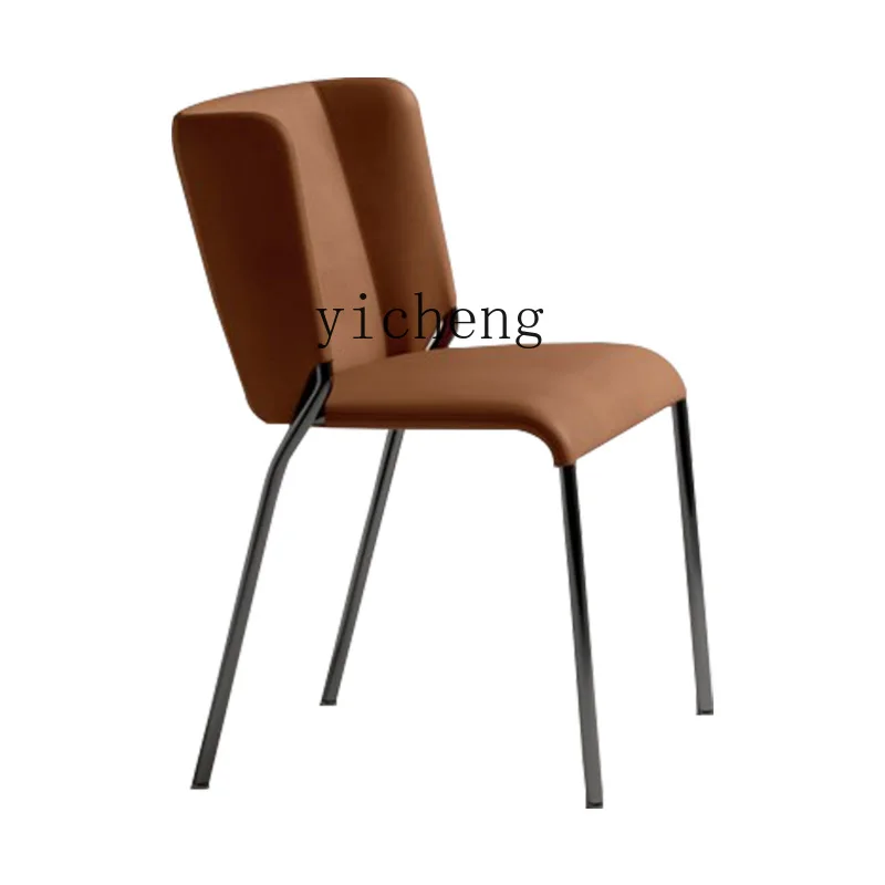 

XL Dining Chair Simulation Leather Stainless Steel Feet Home Backrest Dining-Table Chair Leisure Chair
