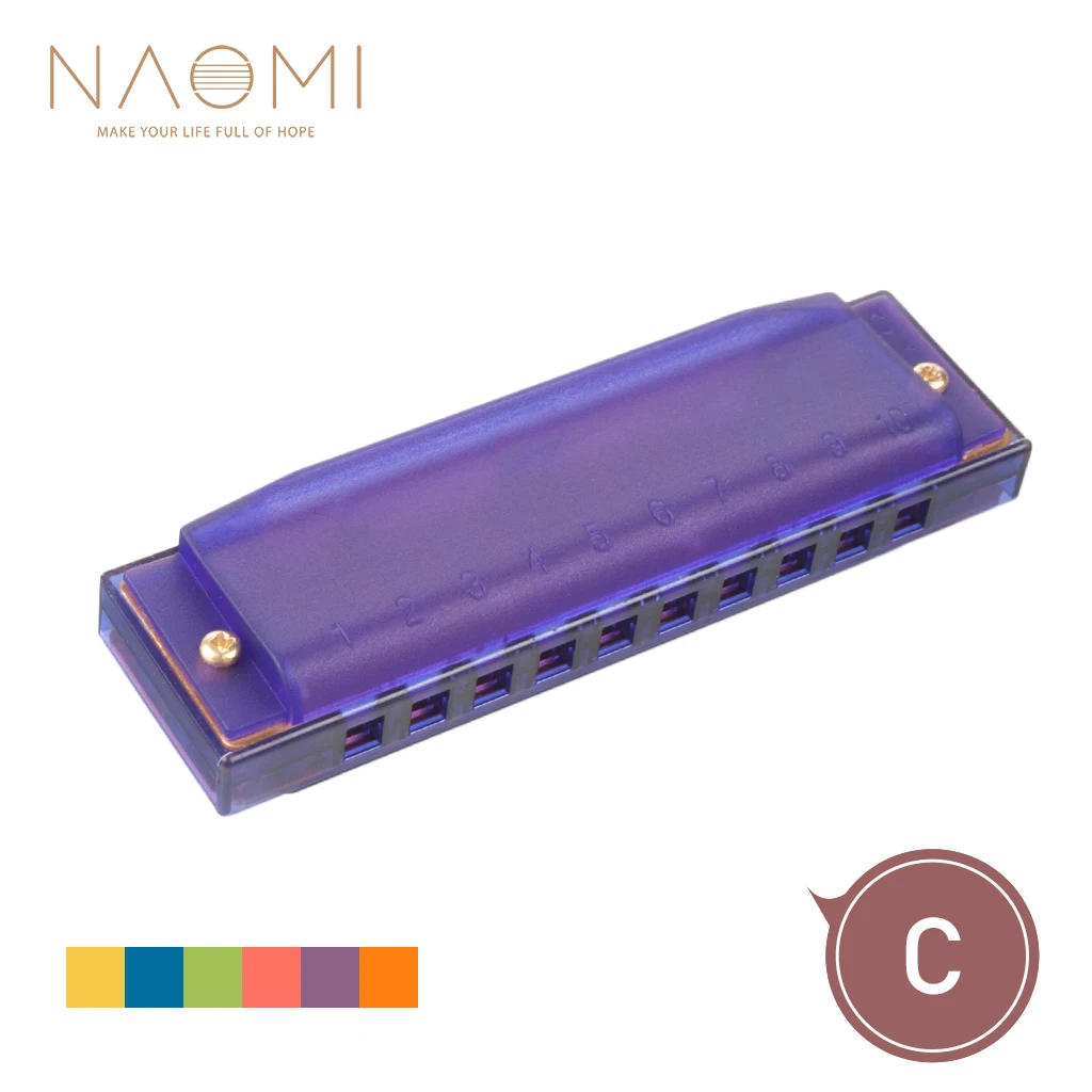 

NAOMI Major C Clearly Purple Color Translucent Harmonica Kid Child Children Gift Harmonica For Beginners & Students Brass Reed