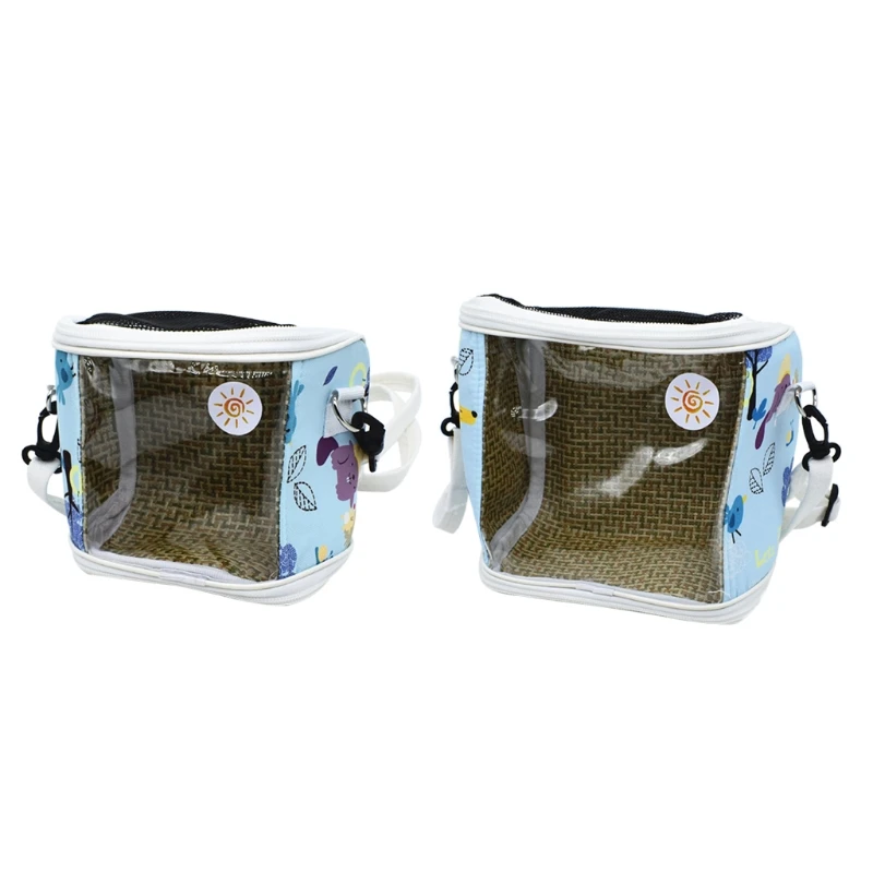 

Lightweight Bird Carrier Parrot Travel Cage Mesh Top Detachable for Easy Clean
