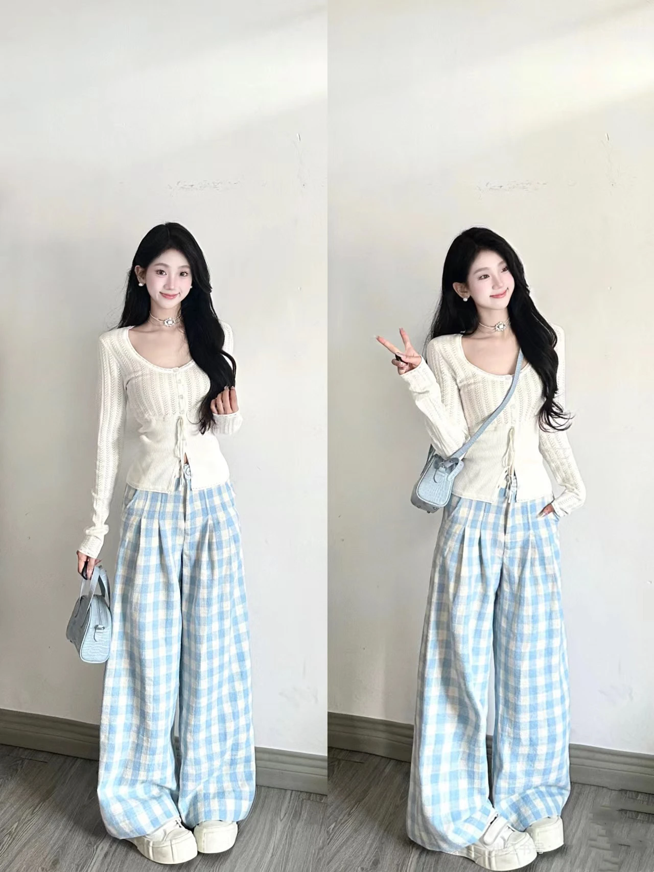 Французский белый полый кружевной базовый вязаный женский ранний осенний новый