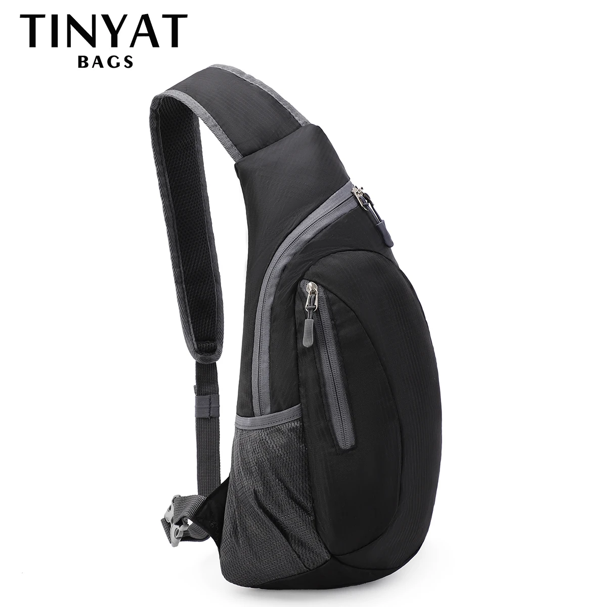 TINYAT Foldable Man Chest Bag Pouch Portable Crossbody Bags For Men Phone Money Shoulder Bag Husband Travel Party Sling Bags