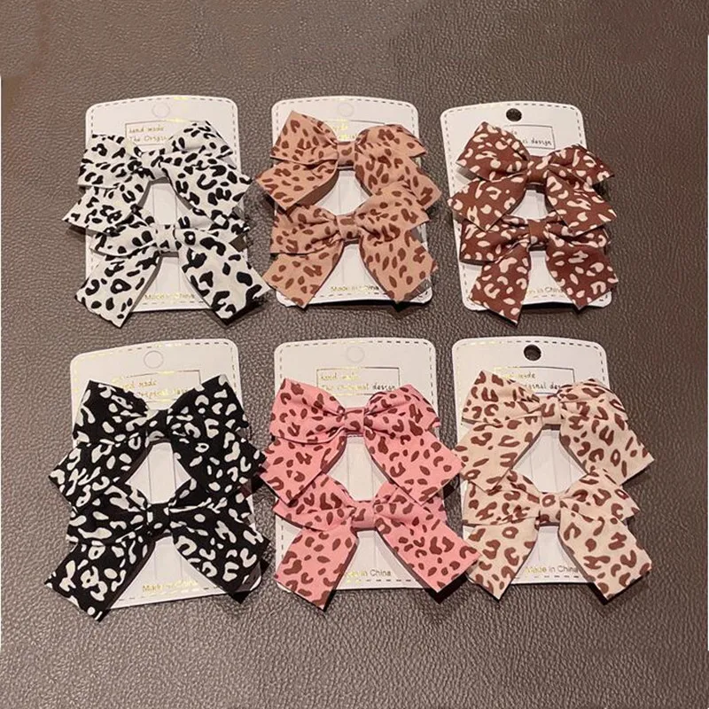 

Cute Leopard Bowknot Hairpins Children Girls Kids Hair Clips Bows Barrettes Accessories Hairclip Headdress Headwear Ornaments