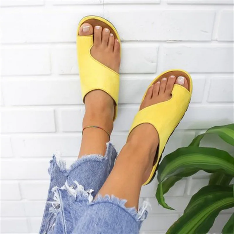 

Oeak New Women Slippers Flat Sole Casual Soft Big Toe Foot Sandal Women Shoes Comfy Platform Orthopedic Bunion Corrector