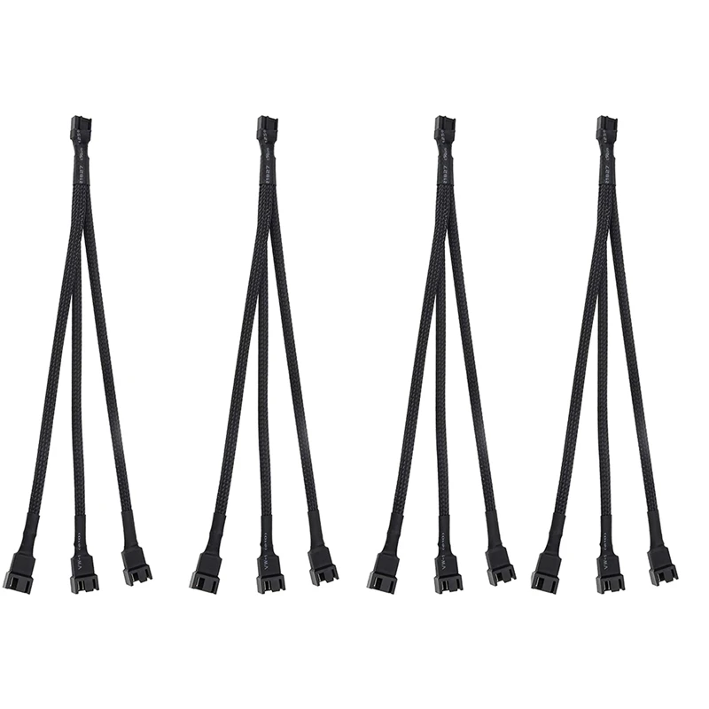 

NEW-PWM 4 Pin Fan Splitter 1 to 3,PC Fan Power Extension Cable for Computer Case 4-Pin/3-Pin Cooling Fan Cable,for CPU 4Pack