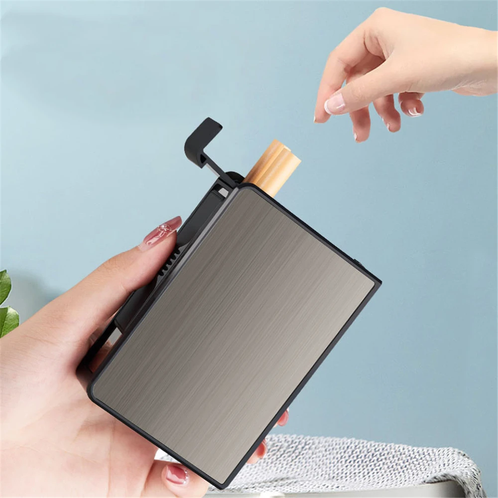 

Automatic Cigarette Case Hold 20pcs Cigarette Tobacco Holder Portable Waterproof Metal Cigarette Storage Pocket Box Smoking Tool