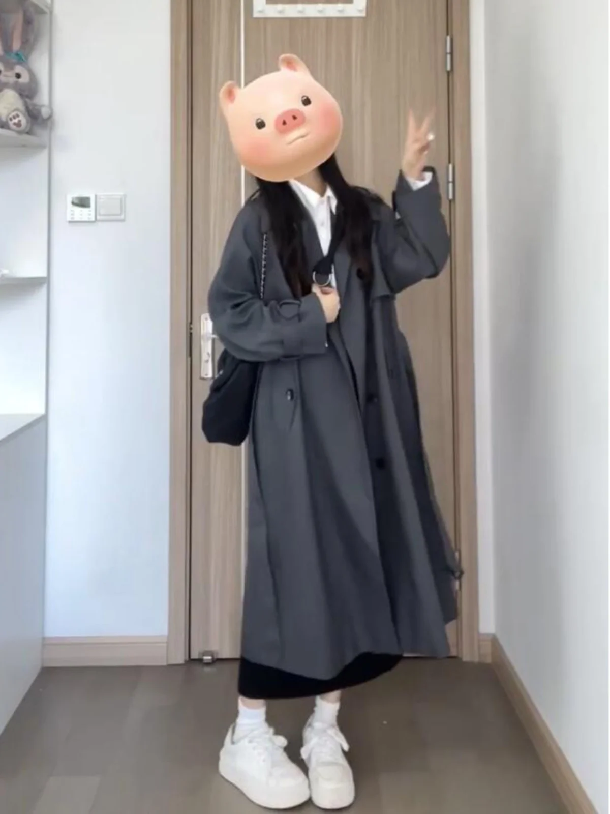 Тренч Верхняя одежда для женщин 2024 новинка осени и зимы маленькое мужское пальто