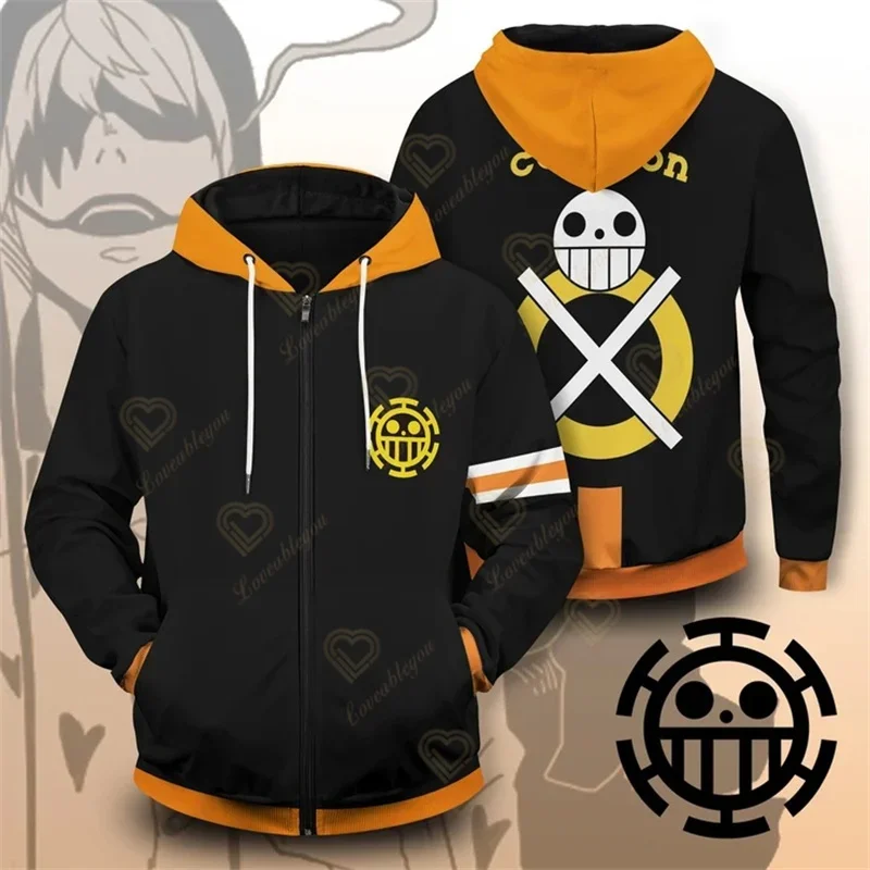 Куртка на молнии для мужчин и женщин аниме цельнокроеное пальто Луффи Ace