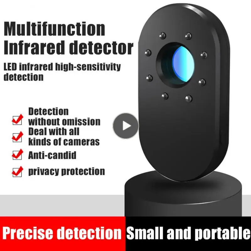 

Антишпионский детектор, черный мини-детектор непрерывного обнаружения, многофункциональный инфракрасный детектор для защиты, детектор камеры для конфиденциальности