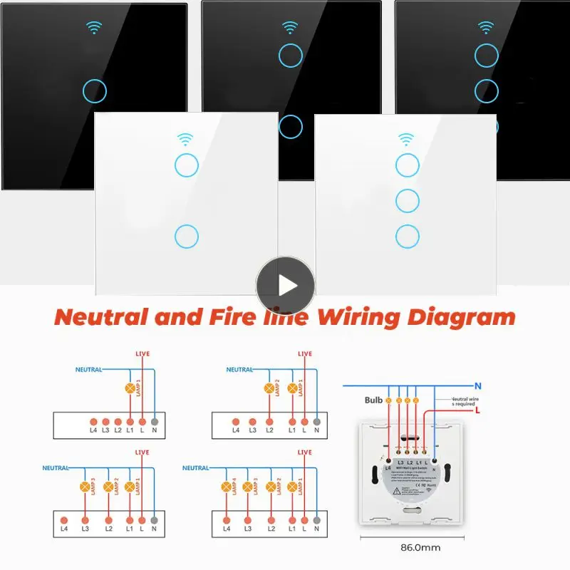 

Wall Light Switch Tuya Wifi Smart Life Smart Touch Switch Timing Two Wiring Methods Smart Switch For Alexa Google Home Wireless