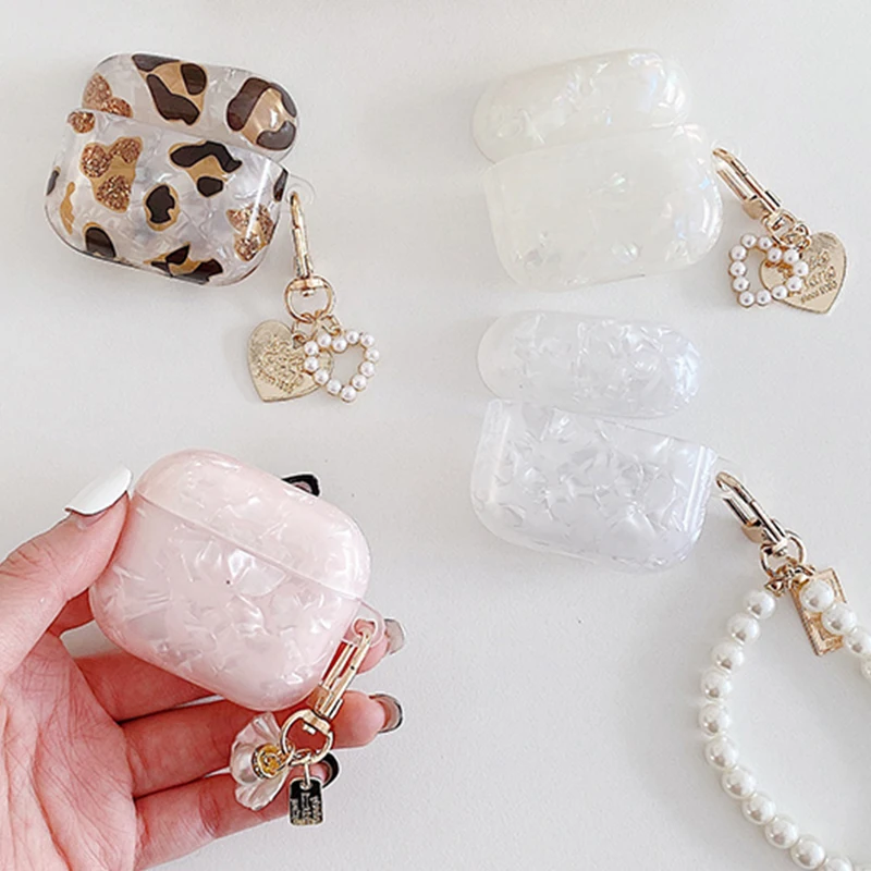 For AirPods Pro Case Soft Silicone Cover For AirPods 3 Case For airpods 3 pro 2 1 funda girls pearl shell coque for airpod 3 pro