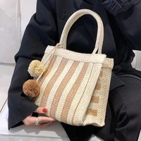 womens cute tote straw crossbody messenger bags handbags 2022 fashion summer handmade rattan braided shoulder bag roman vacatio