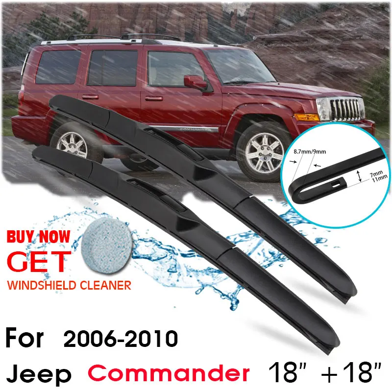 

Автомобильные стеклоочистители лобовое стекло резиновые силиконовые сменные Дворники для Jeep Commander 2006-2010 LHDRHD 18 "+ 18" автомобильные аксессуар...