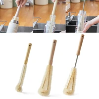wooden long handle bottle cleaning brush kitchen cleaning tool drink wineglass bottle glass cup scrubber cleaning brush