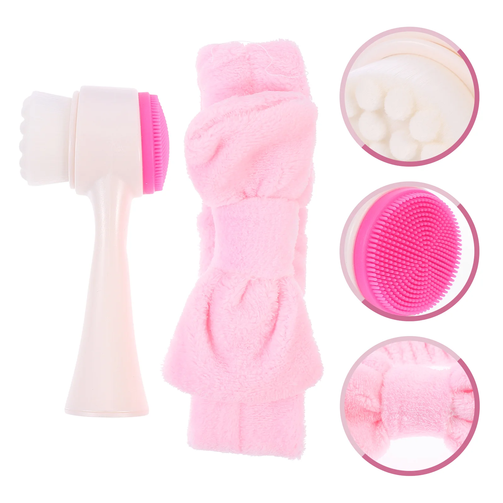 

Face Headband Brush Facial Washing Spa Set Skin Hairband Wash Makeup Care Silicone Scrubber Scrubbers Cleansing Portablekids