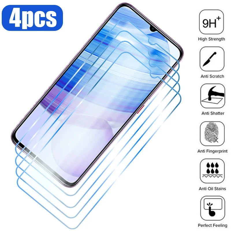 

9H 4PCS Tempered Glass for redmi note 10 pro 9 8 11S 10S 9S Screen Protector for Xiaomi Redmi 10C 9A 9T 11 12 Plus K60 A1 Glass