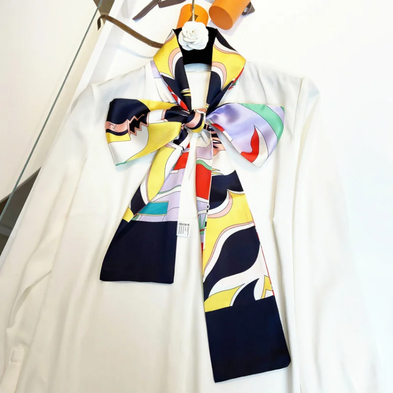 Осенне-зимний новый шарф ручная роспись двухслойный Печатный саржевый Атласный