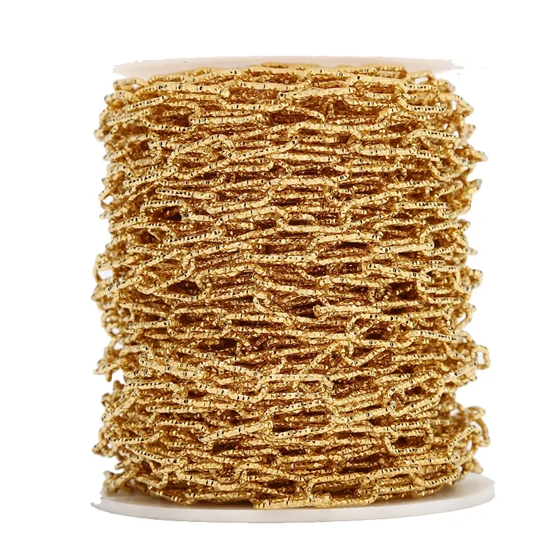1 м/2 м позолоченная цепочка из нержавеющей стали 7 5 мм сварная прочная овальная