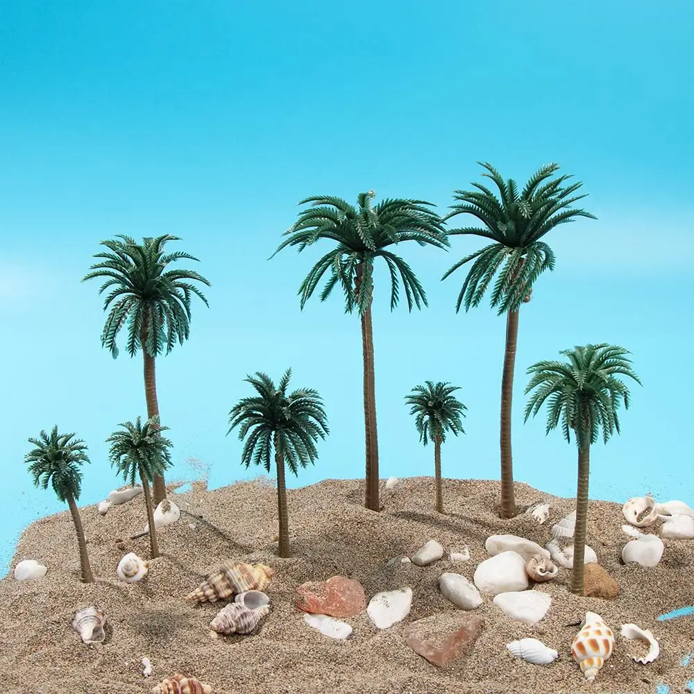 

10pcs Ho Scale Model Palm Tree Artificial Coconut Landscape Train Railroad Beach Seaside DIY Layout SceneryMiniatureStereoscopic