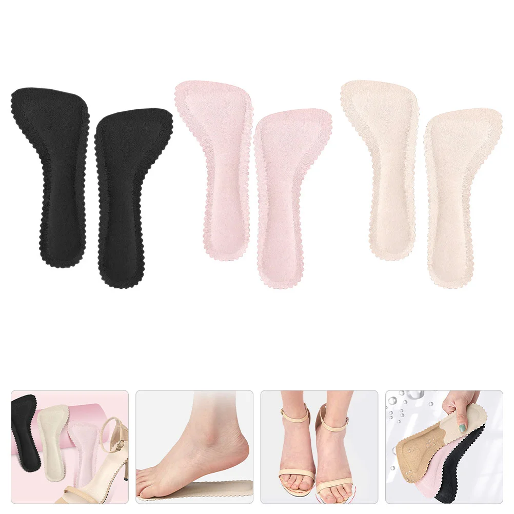 

3 Pairs Cushion Heels Women Sandals Capri Pad Woman Shoes Protective Insoles Anti-wear Inserts High Foot Pads Miss