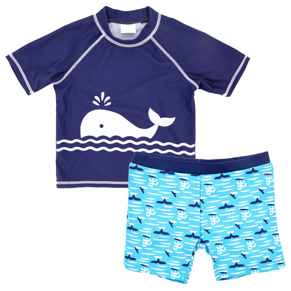 

Kids Boy Swimsuit Two Piece Children Swimwear Child Swim Trunk Beach Cap Baby Swimsuit Cartoon Split Rash Guard Bathing Suit