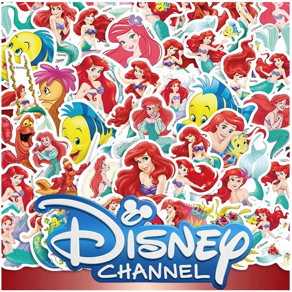 

10/30/50PCS Disney Cartoon The Little Mermaid Stickers Kawaii Girls Decoration Decals PVC Waterproof Kids DIY Cute Anime Sticker