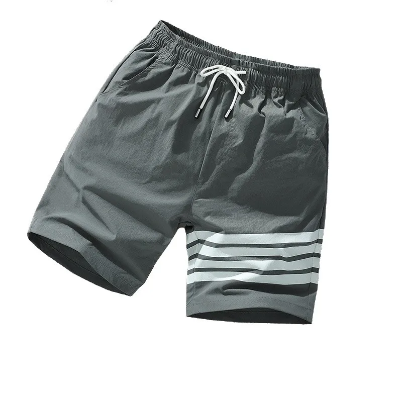 

2022 Summer Men's Solid Color New Large Size Ice Silk Shorts Thin Section Trend Casual Loose Oversized Clothing Streetwear M-9XL