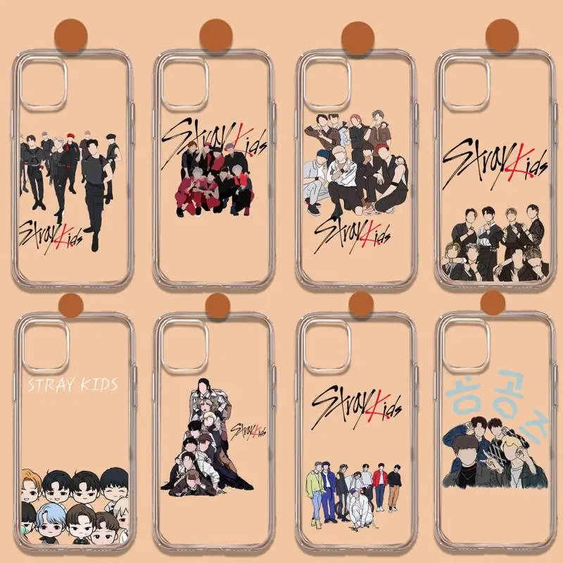

Hot Kpop Stray Kids Phone Case Transparent soft For iphone 11 13 12 14 x xs xr pro max mini plus