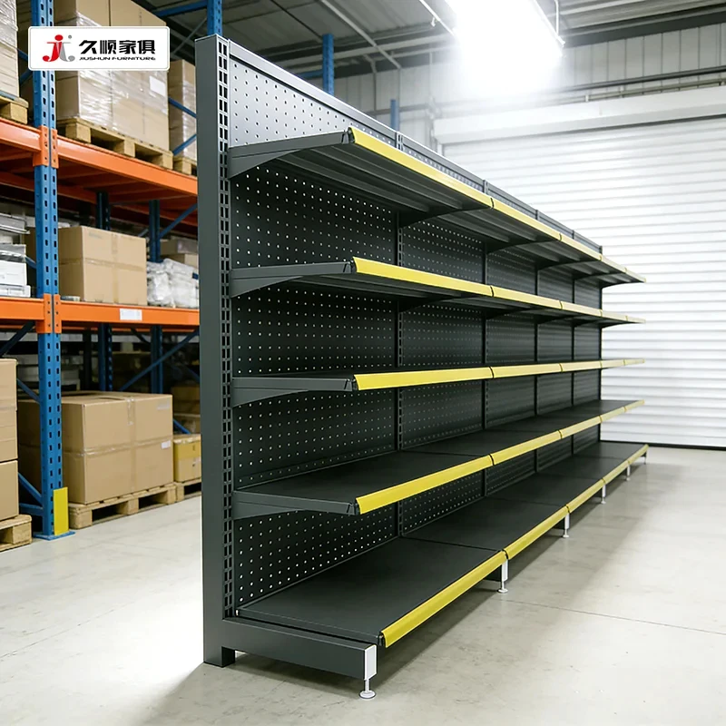 Стеллажи для супермаркетов Custom.Jiushun Steel: односторонние, прочные, с регулируемыми полками, для склада и гаража (art.: 3920da53503e2) - 3920da53503e2