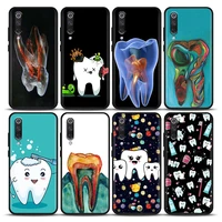 phone case for xiaomi mi a2 8 9 se 9t 10 10t 10s cc9 e note 10 lite pro 5g soft silicone case cover beautiful beautiful tooth