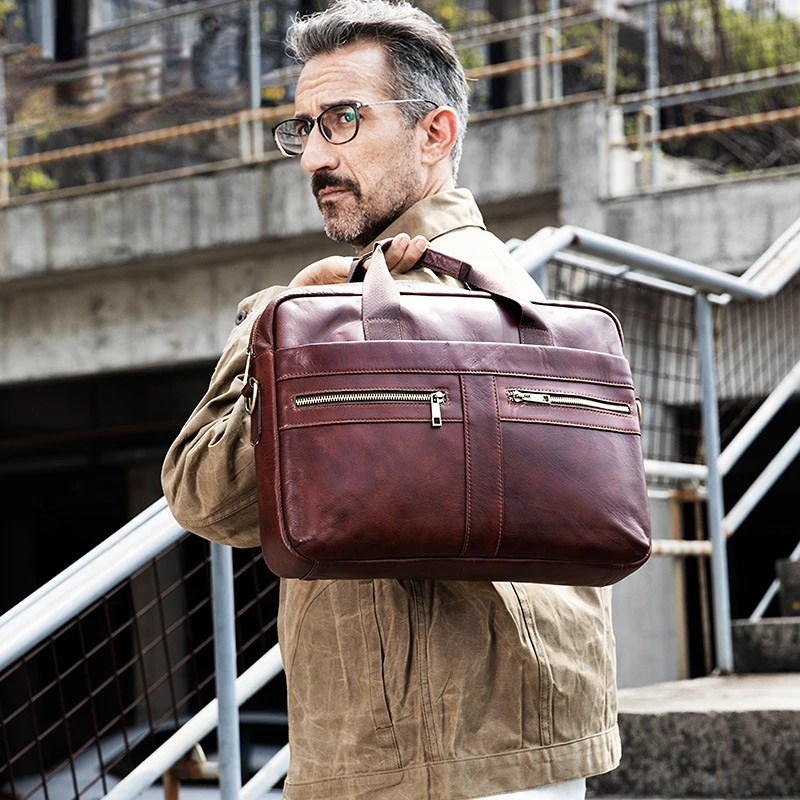 Men's Bags Briefcases Cowhide Shoulder Bag Handbag Genuine Leather Lawyer/office Bag for Men Laptop Bag Bag for Documents