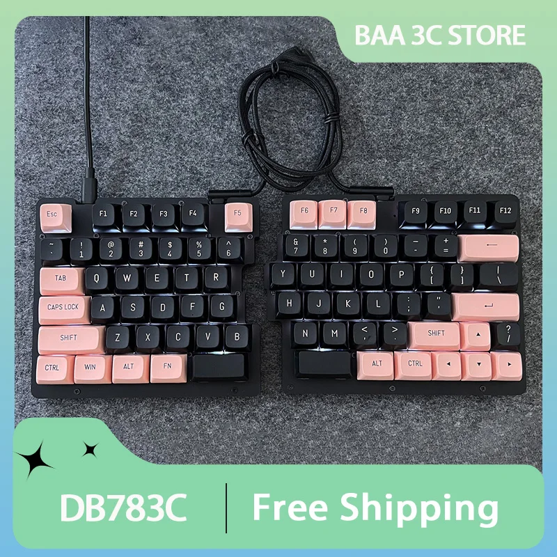 Механическая клавиатура DEBROGLIE DB783C с разрезом эргономичная Проводная горячей