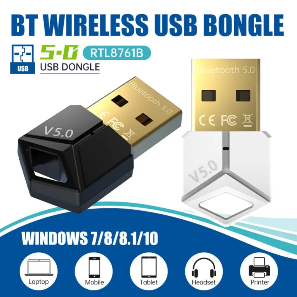 

RTL USB bluetooth-compatible Adapter 5.0PC Computer Wireless Audio Receive Transmitter Mouse Keyboard Adapter