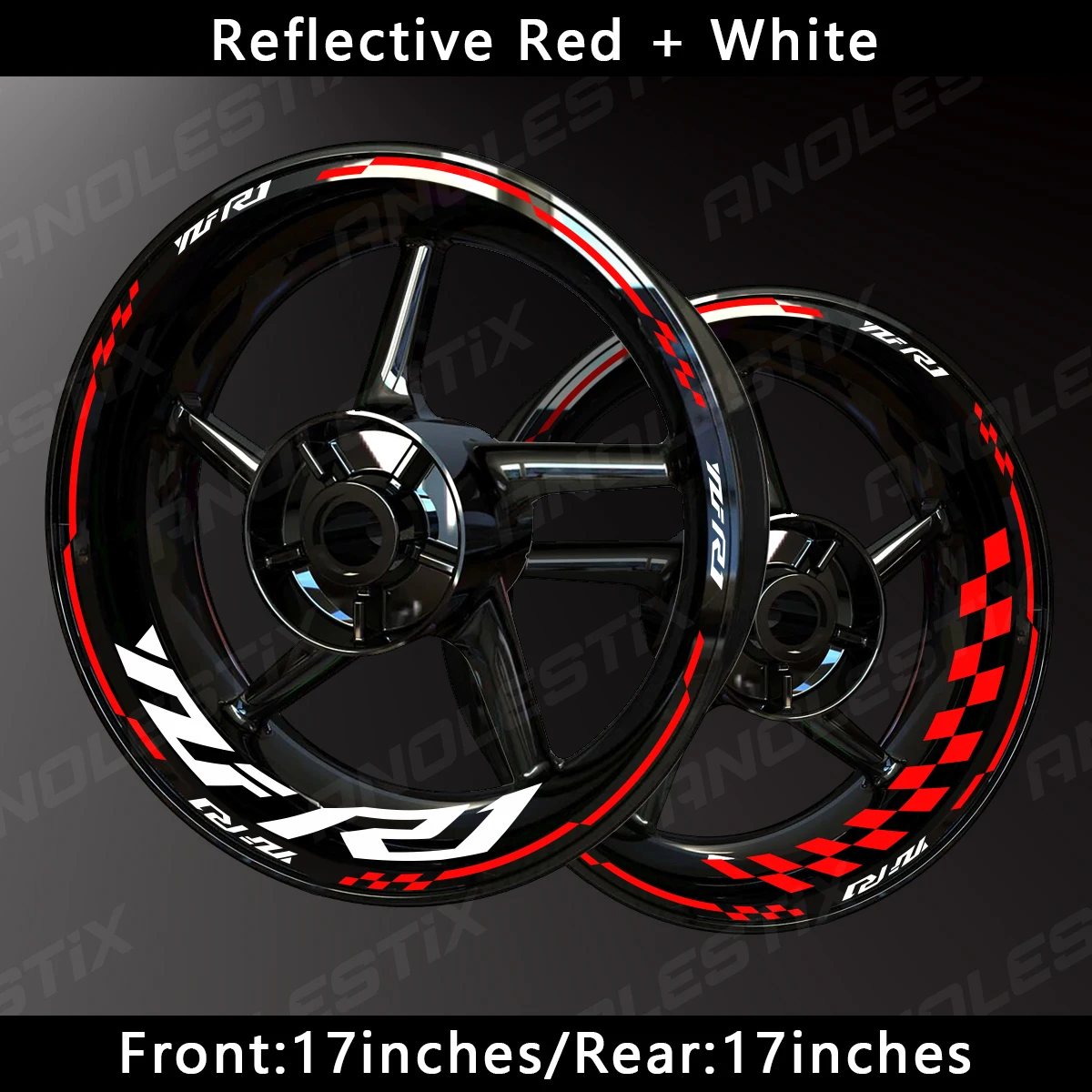 

AnoleStix светоотражающая наклейка на колесо мотоцикла, наклейка на ступицу, обод, полосатая лента для YAMAHA YZF-R1