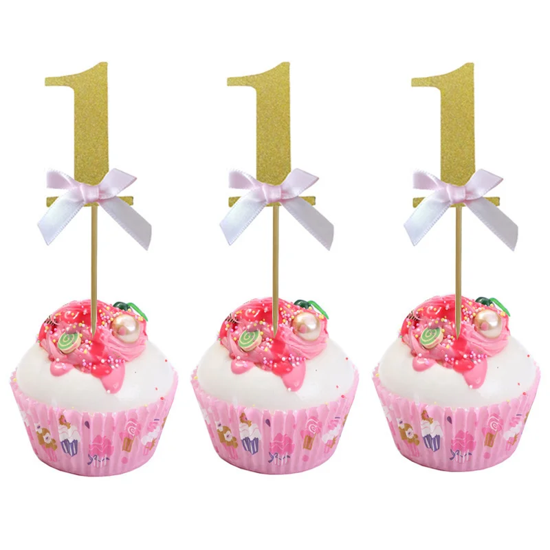 

Блестящие бумажные топперы для капкейков, 10 шт.