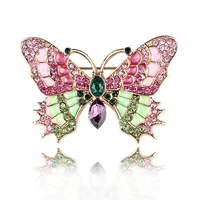 tulx shiny rhinestone butterfly brooches for women enamel insect coat brooch pins fashion jewelry gift high quality wholesale