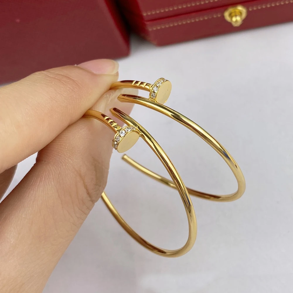 

juste un clou BIG Nail earrings for women designer diamond Gold plated 18K TOP quality highest counter quality fashion 010