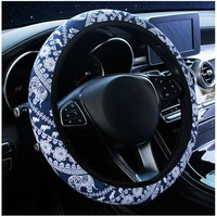 national style elephant print car steering wheel cover anti slip breathable auto decoration car interior accessories 37 38cm