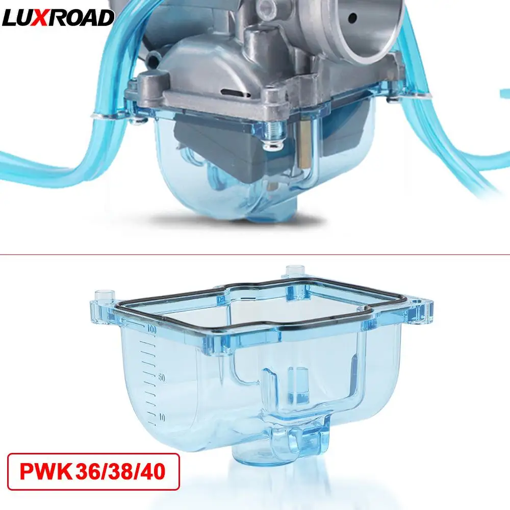 

Motorcycle Upgrade PWK Transparent Carburetor Clear Bottom Float Bowl Oil Blue Cup Fit for PWK Big Bore Carb PWK 36/38/40