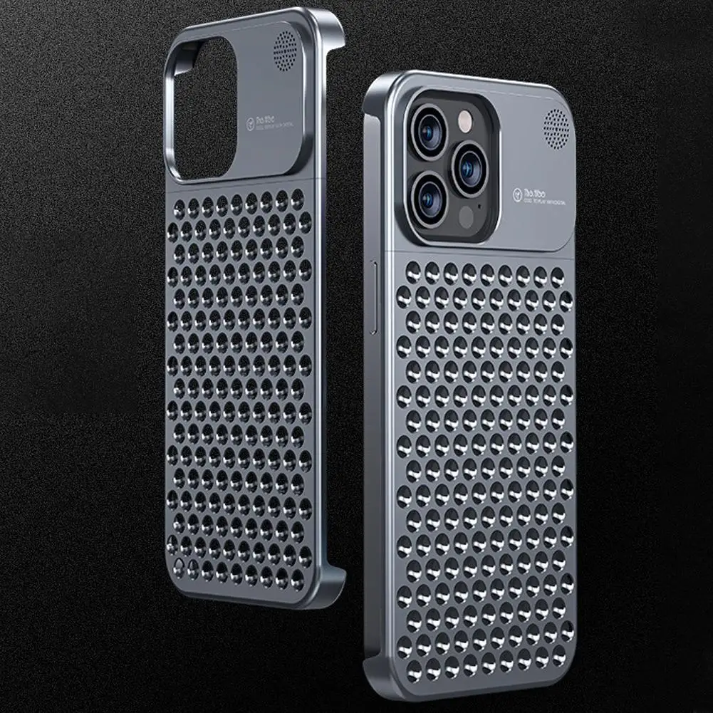 

Aluminum Alloy Case For Iphone13/14 Series Hollow Heat Dissipation Anti-scratch Mechanical Shockproof Cover For Apple Phone