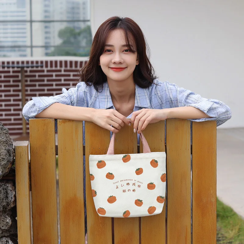 

Холщовая Сумка для женщин, новинка 2022, мультяшная художественная Сумка-тоут, сумка для рук, тканевая сумка для покупок Bento, сумка через плечо